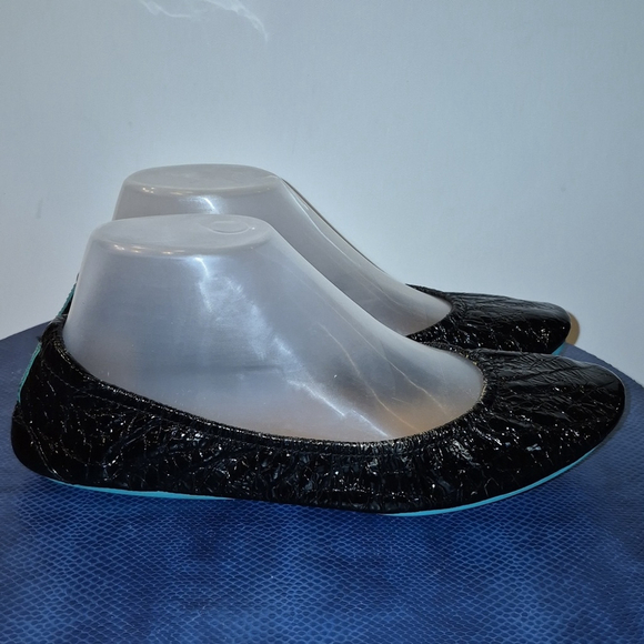 Tieks by Gavrieli Obsidian Black Crackle Women's Flats sz. 8 (#1732)VGC. - Picture 4 of 16